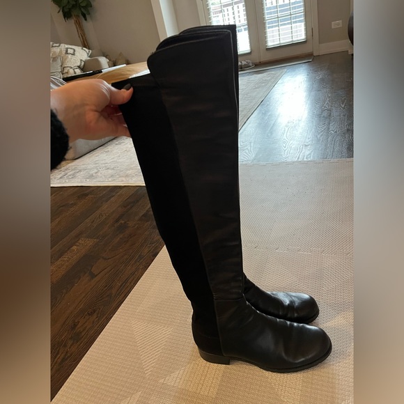 Stuart Weitzman 50/50 leather boot- black ($795 value) - Picture 4 of 9